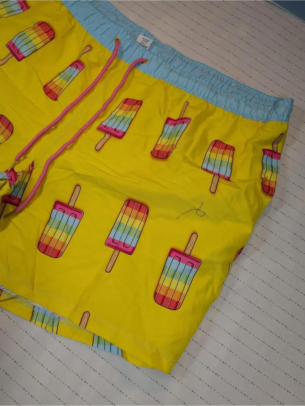 Celebrate Pride Popsicle Print Swim Trunks Drawstring Mesh Lined Mens 3XL 48-50
